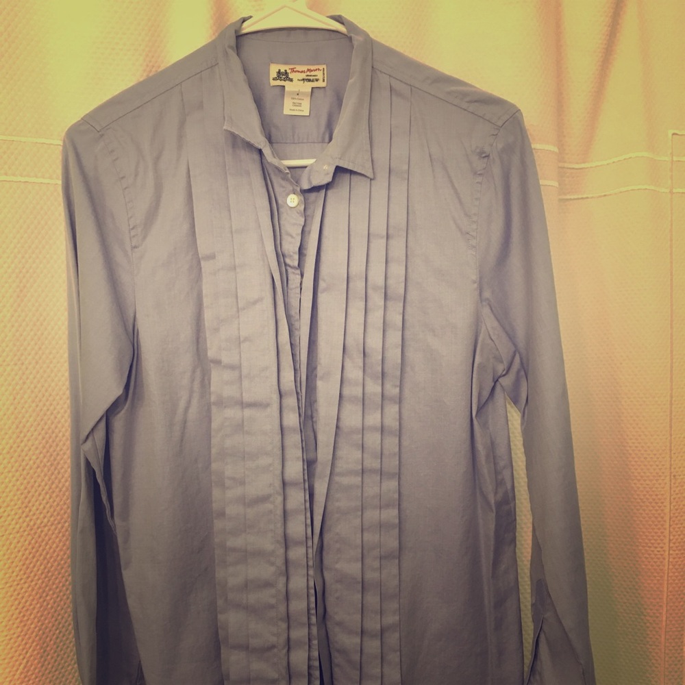 Thomas Mason for J. Crew Lavender Tuxedo Button Up